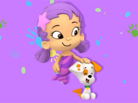 Oona is petting bubble puppy. | Bubble guppies, Guppy, Kids shows