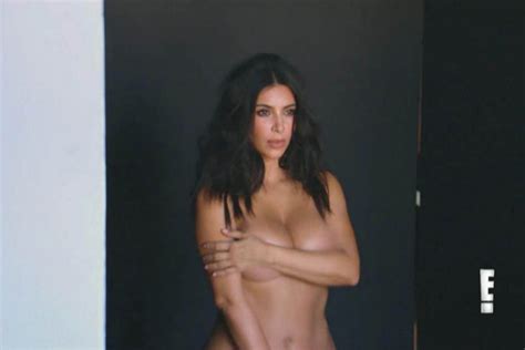 Kim Kardashian Strips Down Naked For A Photoshoot In A Brnad New Clip