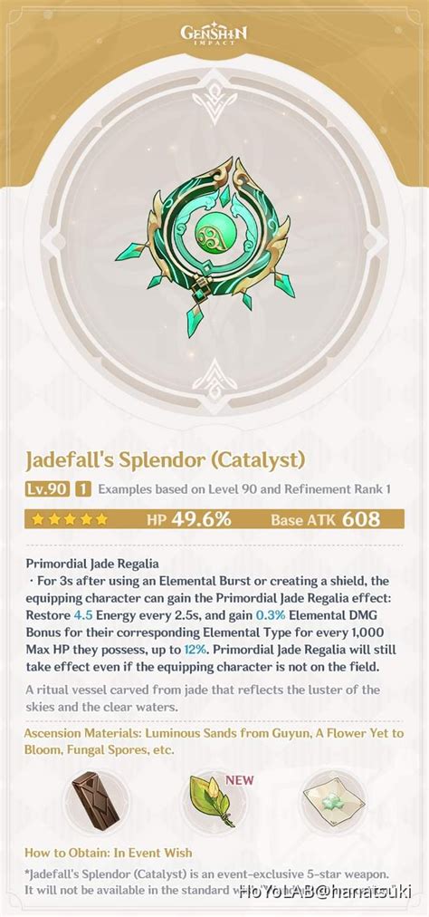 Primordial Jade Weapon Series Genshin Impact HoYoLAB