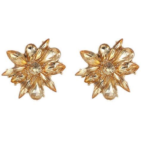 Glistening Rhinestone Flower High Fashion Women Statement Earrings