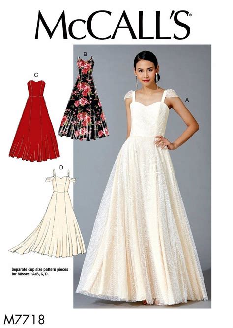 Sewing Pattern For Formal Gown Strapless Evening Gown Pattern Wedding Gown Pattern Mccalls