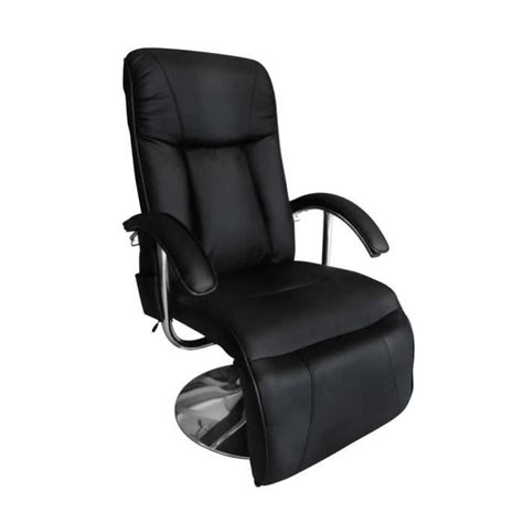 Hua Fauteuils électriques Fauteuil De Massage Noir Similicuir