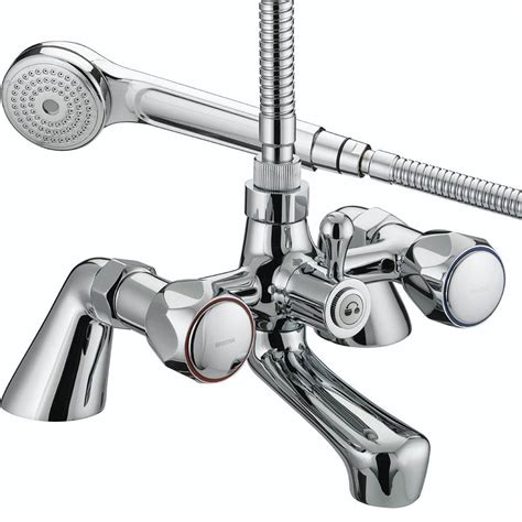 Bristan Club Pillar Bath Shower Mixer Chrome With Metal Heads VAC