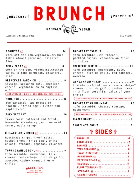 MENUS — RASCALS VEGAN