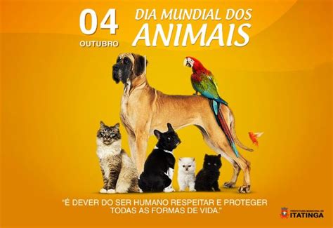 Not Cia De Outubro Dia Mundial Dos Animais Prefeitura