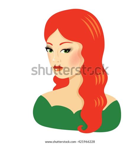 Beautiful Girl Red Hair Fashion Illustration Stock Vector Royalty Free