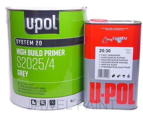 2k Primer Filler U Pol 20 25 High Build 5lt Kit 4lt Primer 1lt Hardener Grey Ebay