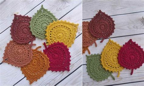 Leaf Coasters Free Crochet Pattern | Your Crochet