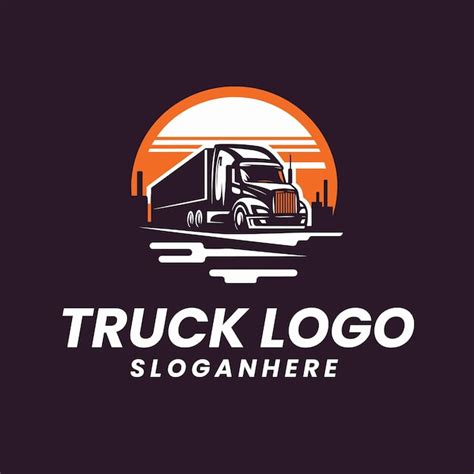 Vorlage für das logo des lkw unternehmens für vektor halbwagenanhänger