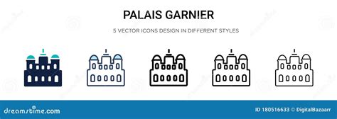 Palais Garnier Icon Vector Isolated On White Background Palais Garnier Sign Line Or Linear