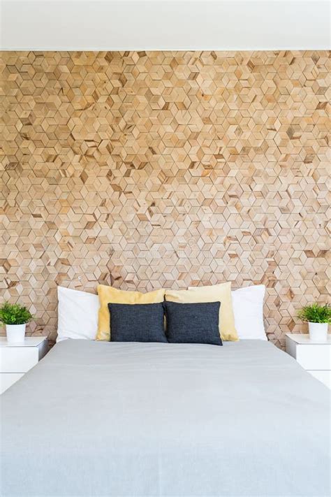 Scandynacian Style Cork Wall in Bedroom Stock Image - Image of living ...