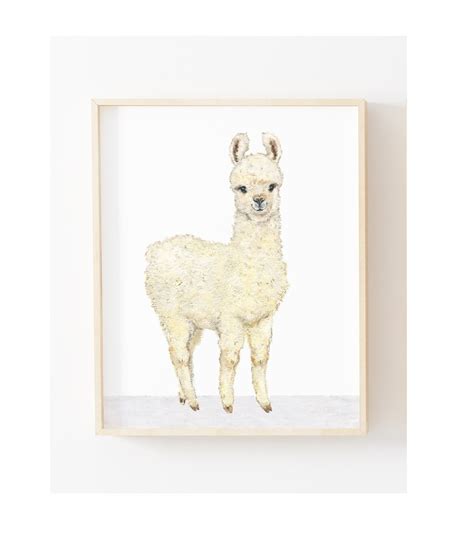 Aquarell Baby Lama Alpaka Wand Kunst Mädchen Kinderzimmer Etsy