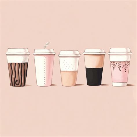 Premium Ai Image There Are Four Different Types Of Coffee Cups Lined