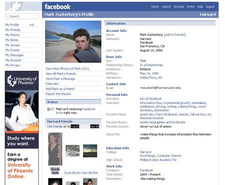 10 Screenshots of the Old Facebook Designs