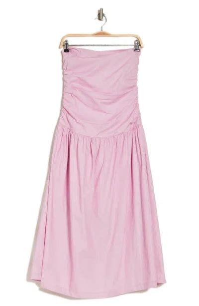 Lumiere Strapless Shirred Fit And Flare Dress In Lavender Modesens