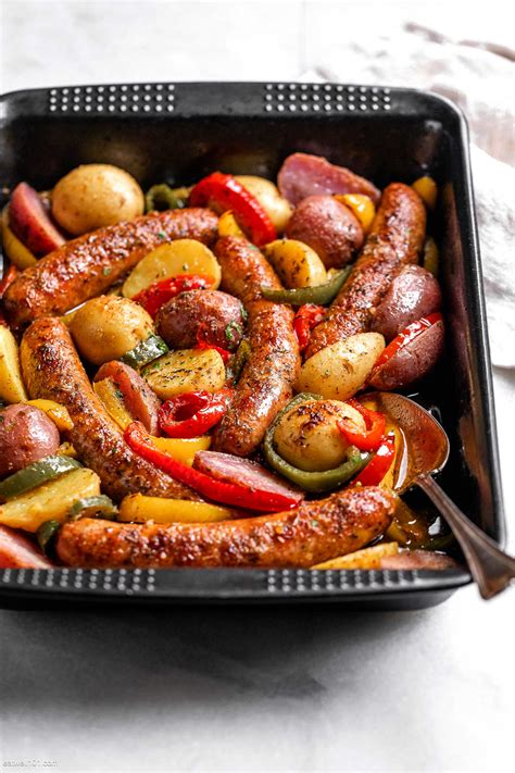 Baked Sausage And Potato Sheet Pan Dinner Recipe Sheet Pan Recipe — Eatwell101