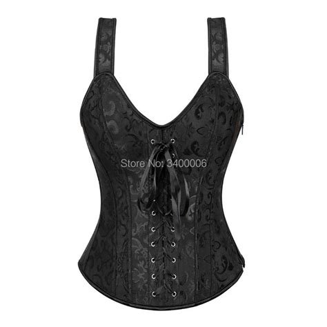 Caudatus Corsets And Bustiers Satin Sexy Brocade Corset With Straps