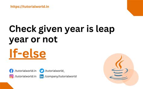 Java Program To Check Given Year Is Leap Year Or Not Tutorial World