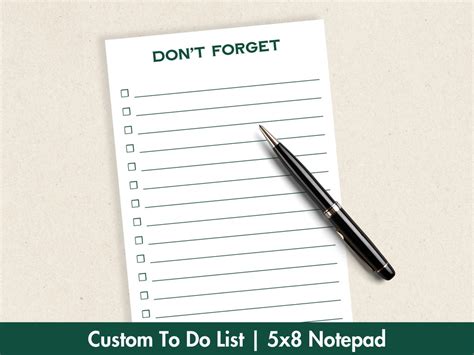 Personalized To Do List X Notepad Personalized Lined Notepad Custom