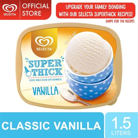 ♦ Selecta Super Thick Vanilla Ice Cream 15l Lazada Ph