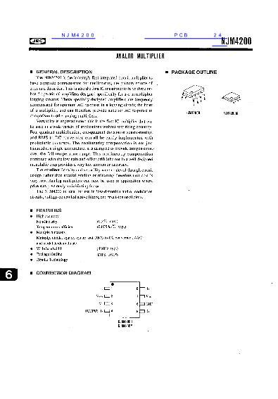 NJM4200 Datasheet PDF文件下载 芯片资料查询 维库电子市场网