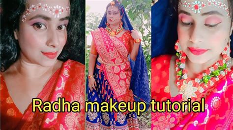 Radha Krishna। Makeup And Bindi Design Tutorial Video ️। Easy Makeup Look