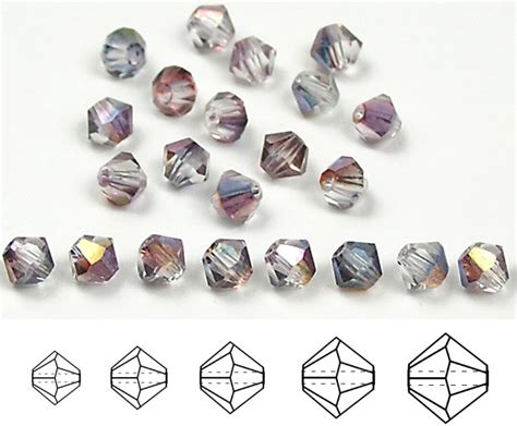 Crystal Heather Luster Coated Traditional Czech Glass MC Bicone Beads