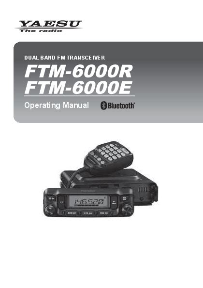 Yaesu Musen Co Ltd Dual Band Fm Transceiver User Manual