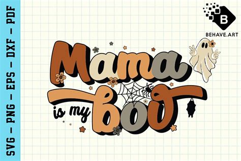 Mama Is My Boo SVG Retro Halloween SVG Afbeelding Door Behave Art