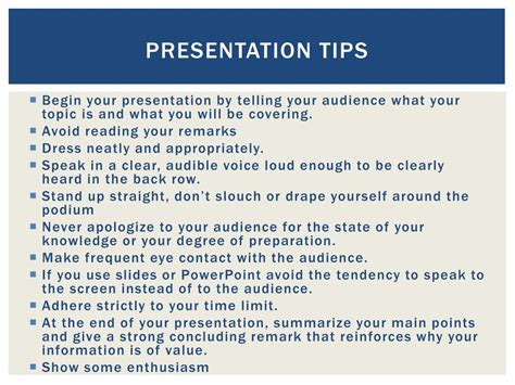 PPT - Presentation tips PowerPoint Presentation, free download - ID:2533664