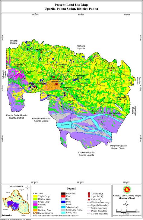 Mouza Map & 3 Detailed Maps of Pabna Sadar Upazila, Pabna, Bangladesh ...