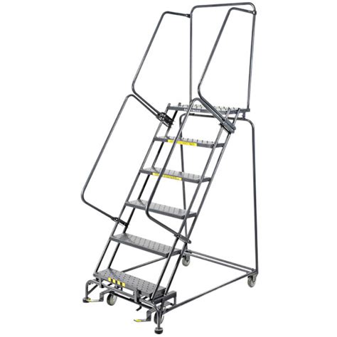 Ballymore M 2000 Series 5 Step Gray Steel Rolling Safety Ladder With