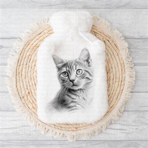 Cat Hot Water Bottle Gift Christmas Present Birthday Unusual Gift Hard To Buy For Super Soft 2