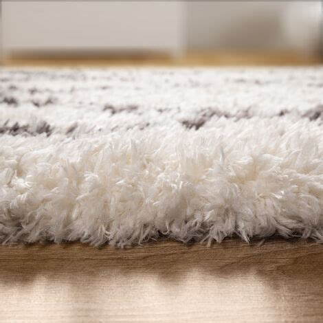 Paco Home Tapis Shaggy Tapis De Salon Poil Long Look Vintage Scandinave