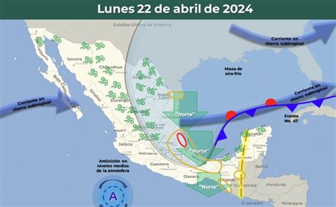 Frente frío 47 traerá lluvias intensas hoy 22 de abril dónde va a llo