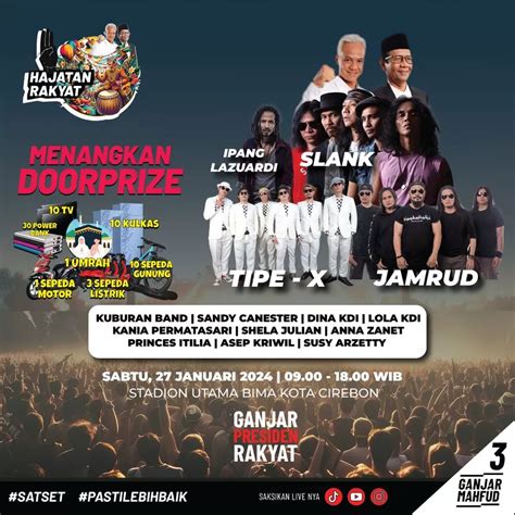 Warga Cirebon Bersiap Konser Gratis SLANK Hingga JAMRUD Di Stadion