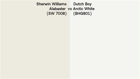 Sherwin Williams Alabaster Sw 7008 Vs Dutch Boy Arctic White Bhg801 Side By Side Comparison