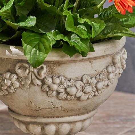 Garden Urn Planter, Roman, Botanical, Lightweight Concrete - NH174703 ...