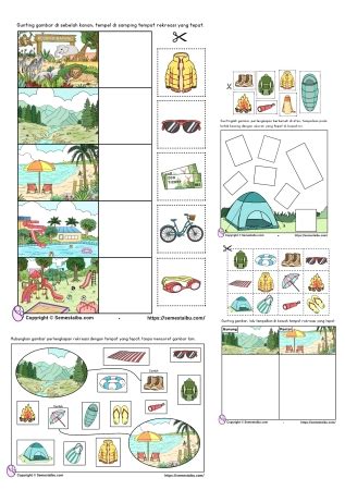 Tema Rekreasi Subtema Perlengkapan Lembar Kerja Anak Tk Paud Riset