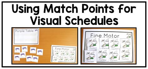 Using Match Points for your Visual Schedules - Adapting for Autism | Work Tasks for your Special ...