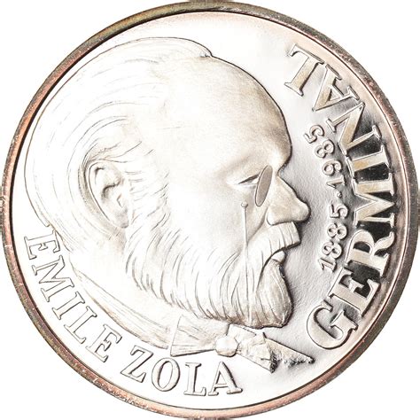 Coin France Emile Zola Germinal Francs Proof Silver