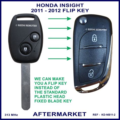 Honda Insight 2011 2012 2 Button Remote Flip Key 72147 Swa K1 Id 46