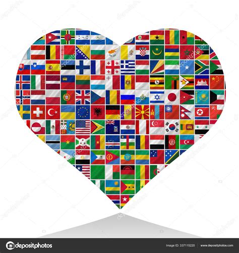 Complete Set Flags World Sorted Alphabetically Official Colors — Stock ...