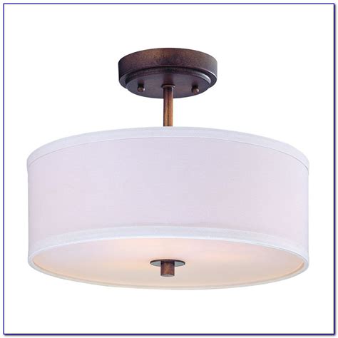 Drum Shade Semi Flush Ceiling Light Ceiling Home Design Ideas