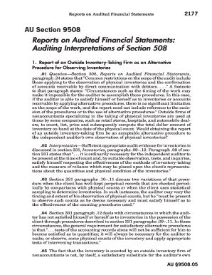 Fillable Online Reports On Audited Financial Statements Auditing