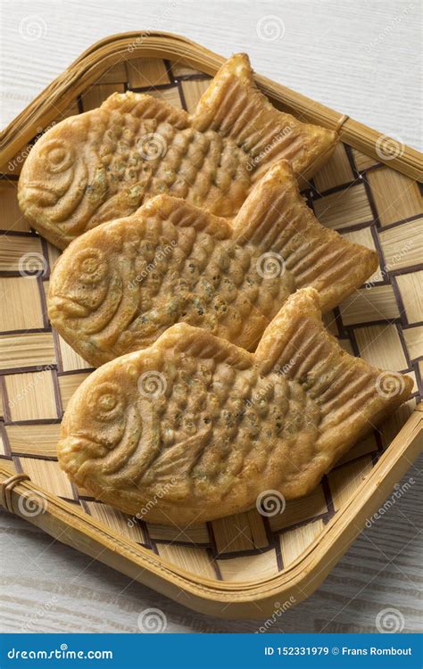 Fresh Baked Taiyaki Japanese Fish Shaped Cake Stock Image Image Of