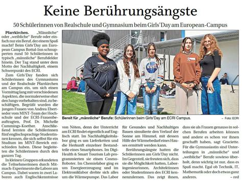 Keine Berührungsängste Gymnasium Pfarrkirchen mit Internat