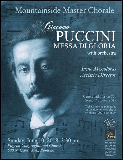 Puccini Messa Di Gloria Tenor Soloist Mountainside Master Chorale