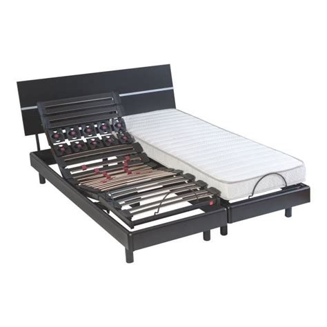 EPEDA Ensemble matelas sommier articulé 2 x 80 x 200 cm 100 latex