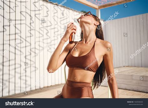 Gorgeous Sexy Brunette Girl Swimsuit Sunglasses Stock Photo 1503596555 Shutterstock